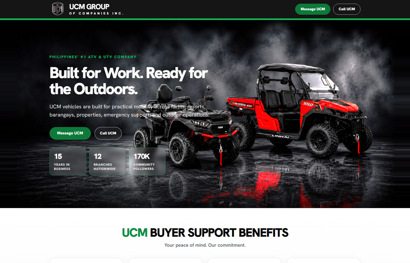 UCM ATV Motors website