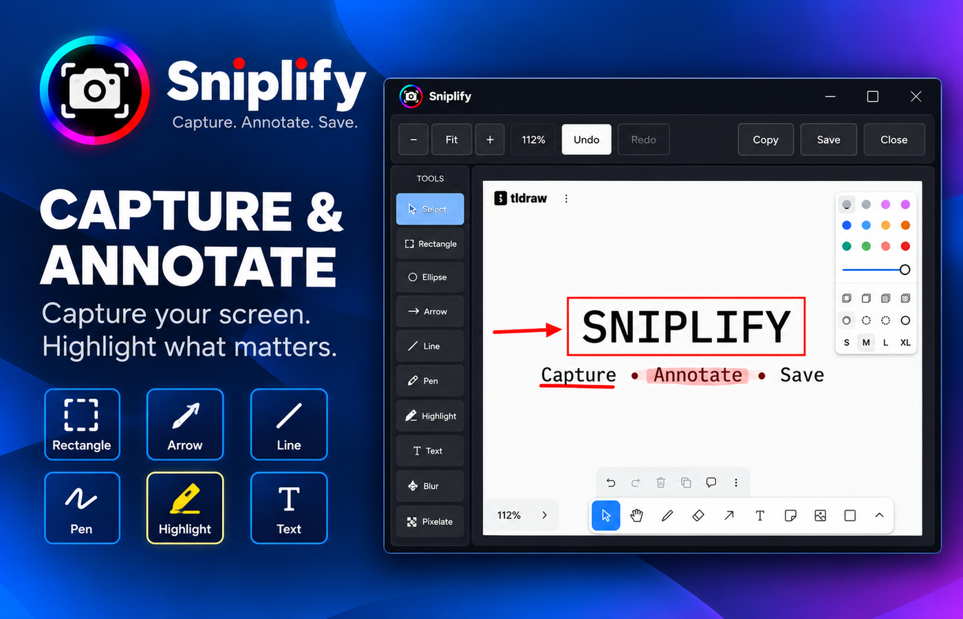 Sniplify Capture & Annotate workflow